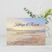 Hawaii Sonnenuntergang am Strand Hochzeit Einladung (Stehend Vorderseite)