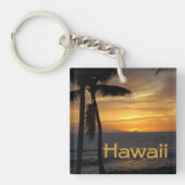 Hawaii-Sonnenuntergang am Strand Schlüsselanhänger (Vorderseite)