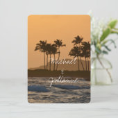 Hawaii-Sonnenuntergang Einladung (Stehend Vorderseite)
