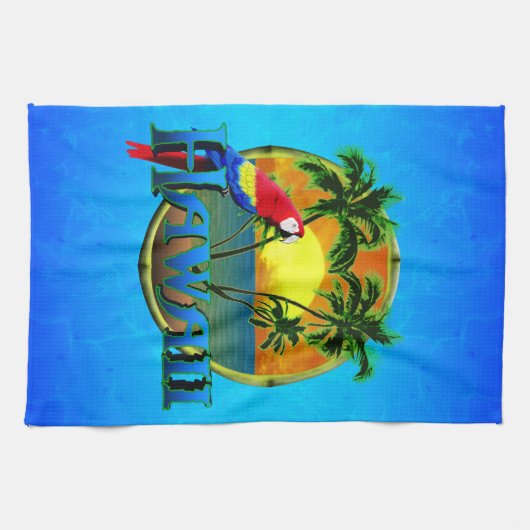 Hawaii-Sonnenuntergang Geschirrtuch (Horizontal)