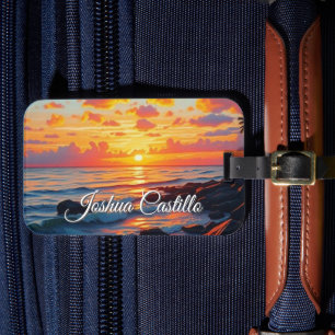 Hawaii-Sonnenuntergangs-Kalligrafie Einfach Profes Gepäckanhänger