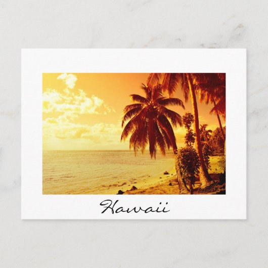 Hawaii-Sonnenuntergangstext Postkarte (Vorderseite)
