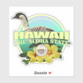 Hawaii Staat Bird & Blume Aufkleber (Blatt)