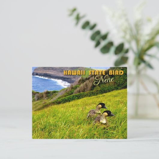 Hawaii Staat Bird - Nene oder Hawaiian Goose Postkarte (Stehend Vorderseite)