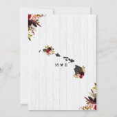 Hawaii Staat Chic Destination Blumenhochzeit Einladung (Rückseite)