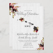 Hawaii Staat Chic Destination Blumenhochzeit Einladung (Vorne/Hinten)