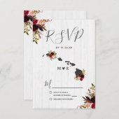 Hawaii Staat Destination Rustic Wedding RSVP (Vorne/Hinten)