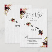 Hawaii Staat Destination Rustic Wedding RSVP Karte (Vorne/Hinten)