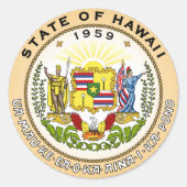Hawaii Staat Emblem Circular Aufkleber (Vorderseite)