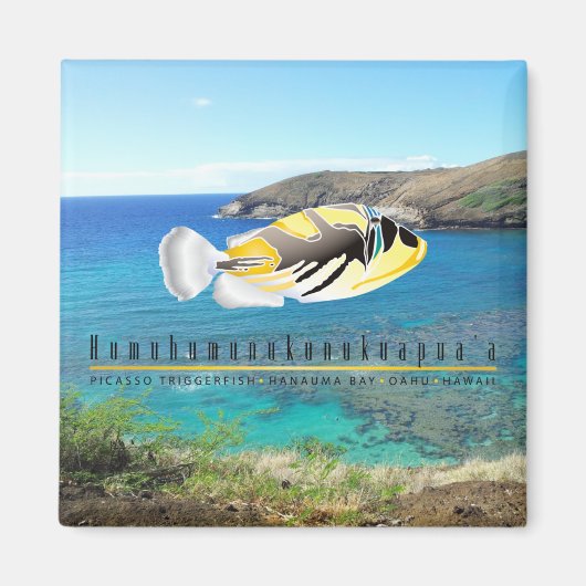 Hawaii Staat Fish - Humuhumunukunukuapua'a. Magnet (Vorne)