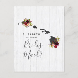 Hawaii Staat Floral werden Sie meine Bridesmaid se Einladung