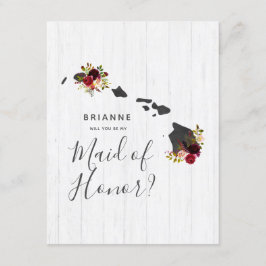 Hawaii Staat Floral werden Sie meine Trauzeugin se Einladung