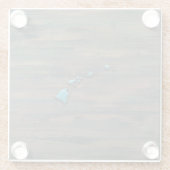 Hawaii-Staat Form Aquamarin Glasuntersetzer (Rückseite)