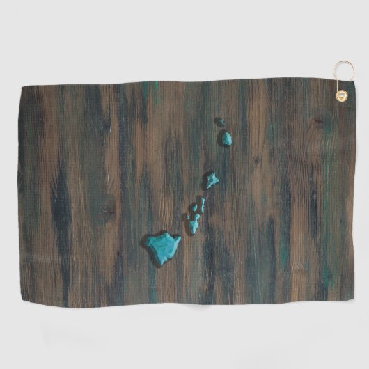 Hawaii-Staat Form Aquamarin Golfhandtuch (Horizontal)