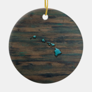 Hawaii-Staat Form Aquamarin Keramik Ornament