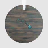 Hawaii-Staat Form Aquamarin Ornament (Rückseite)