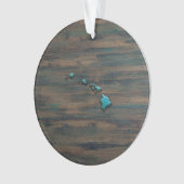 Hawaii-Staat Form Aquamarin Ornament (Vorderseite)