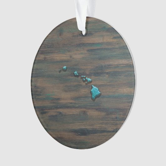 Hawaii-Staat Form Aquamarin Ornament (Vorderseite)