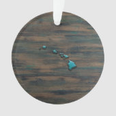 Hawaii-Staat Form Aquamarin Ornament (Vorderseite)