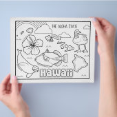 Hawaii Staat Form und Faktenfärbung Flyer (Hand)
