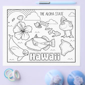 Hawaii Staat Form und Faktenfärbung Flyer (Einzeln)