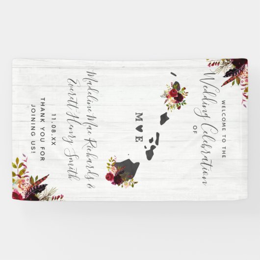 Hawaii Staat Hochzeit in Urlaubsort Willkommen Banner (Horizontal)
