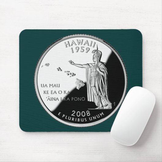 Hawaii Staat Imitate Quarter Mousepad (Mit Mouse)