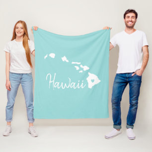 Hawaii Staat Map Liebe Zuhause Fleecedecke