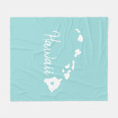 Hawaii Staat Map Liebe Zuhause Fleecedecke (Vorderseite (Horizontal))