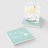 Hawaii Staat Map Liebe Zuhause Steinuntersetzer (Seitenansicht)