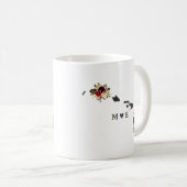 Hawaii Staat Rustic Country Wedding Monogram Kaffeetasse (VorderseiteRechts)
