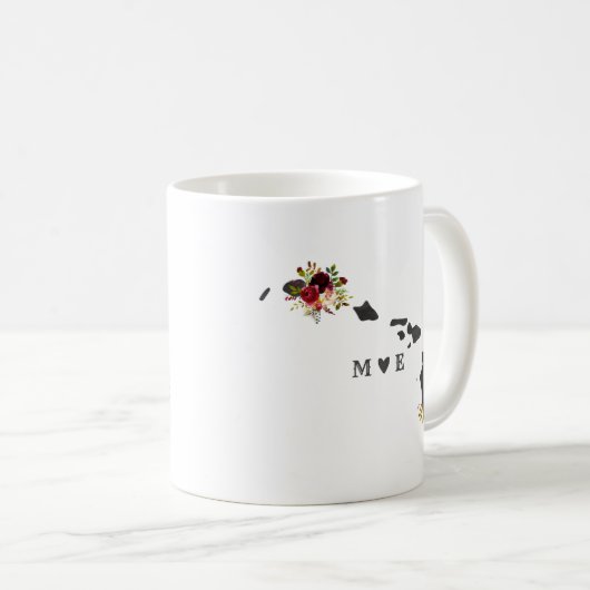 Hawaii Staat Rustic Country Wedding Monogram Kaffeetasse (VorderseiteRechts)