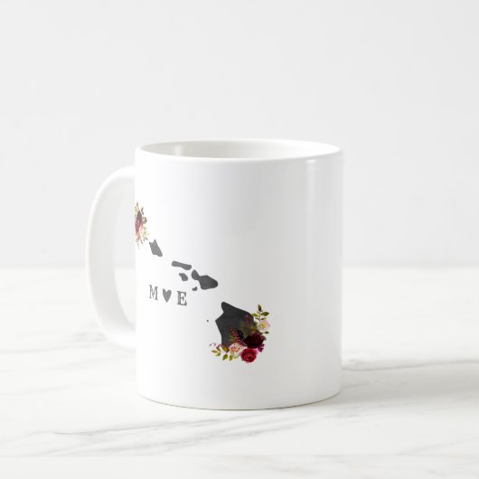 Hawaii Staat Rustic Country Wedding Monogram Kaffeetasse (Vorderseite Links)