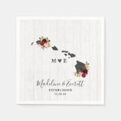 Hawaii Staat Rustic Wood Wedding Monogram Serviette (Vorderseite)