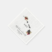 Hawaii Staat Rustic Wood Wedding Monogram Serviette (Ecke)