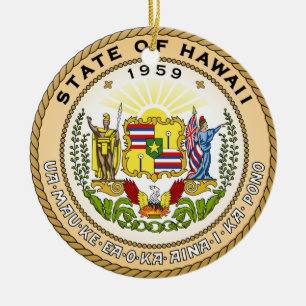 Hawaii Staat Siegel Keramikornament
