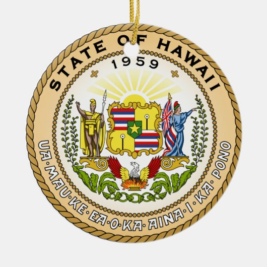 Hawaii Staat Siegel Keramikornament (Vorne)
