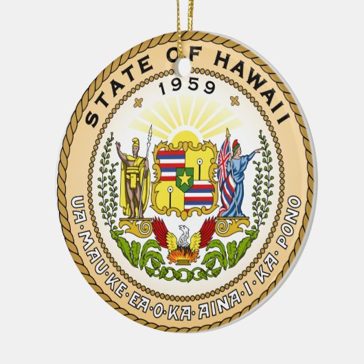 Hawaii Staat Siegel Keramikornament (Links)