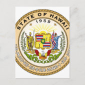 Hawaii Staat Siegel Postkarte (Vorderseite)