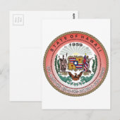 Hawaii Staat Siegel Postkarte (Vorne/Hinten)