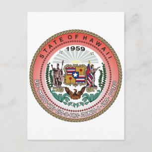 Hawaii Staat Siegel Postkarte