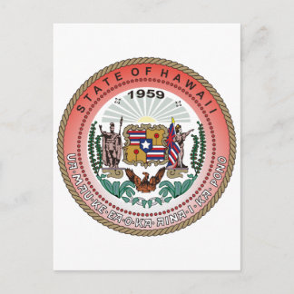 Hawaii Staat Siegel Postkarte