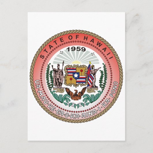 Hawaii Staat Siegel Postkarte (Vorderseite)