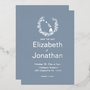 Hawaii Staat Silhouette Hochzeit in Urlaubsort Folieneinladung