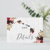 Hawaii Staat Zielort Rustikale Hochzeitdetails Einladung (Stehend Vorderseite)