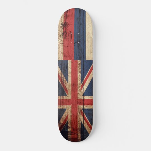Hawaii-Staats-Flagge auf altem hölzernem Korn Skateboard (Vorderseite)