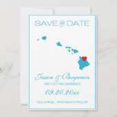 Hawaii-Staats-Karten-Save the Date Karten (Vorderseite)