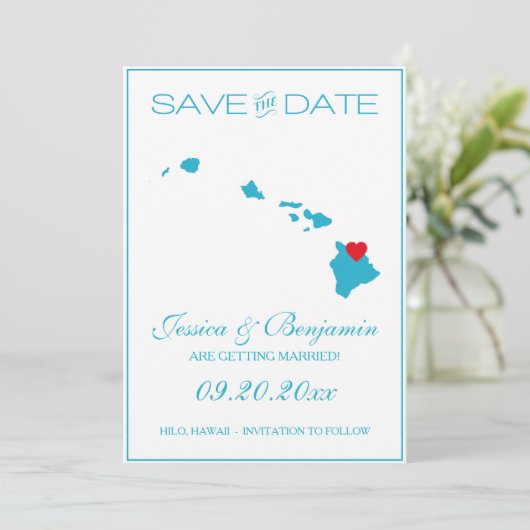 Hawaii-Staats-Karten-Save the Date Karten (Stehend Vorderseite)