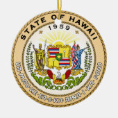 Hawaii-Staats-Siegelamerika-Republiksymbolflagge Keramikornament (Vorne)