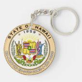 Hawaii-Staats-Siegelamerika-Republiksymbolflagge Schlüsselanhänger (Rückseite)